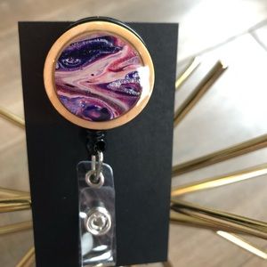 Retractable Nametag Badge Holder Lanyard Handmade